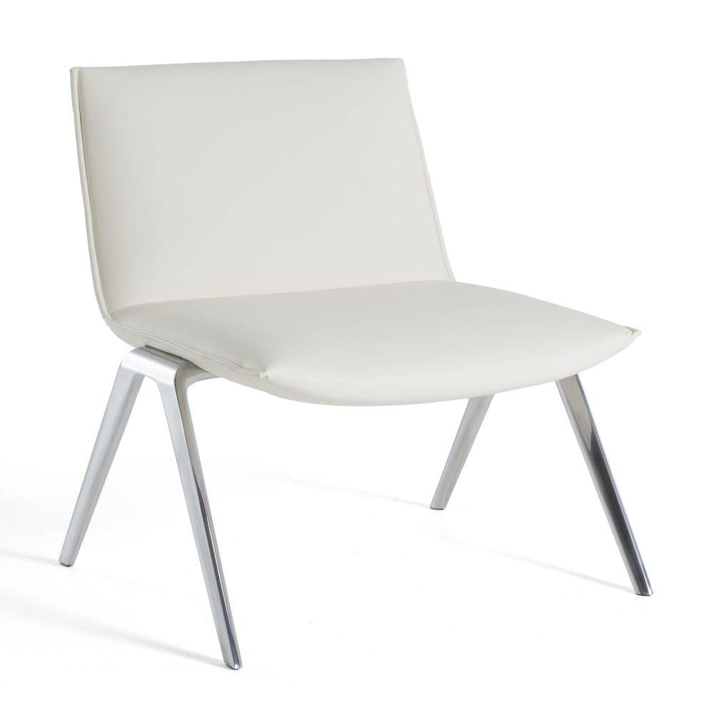 Modrest Cedric - Modern White Vegan Leather Accent Chair. Picture 1