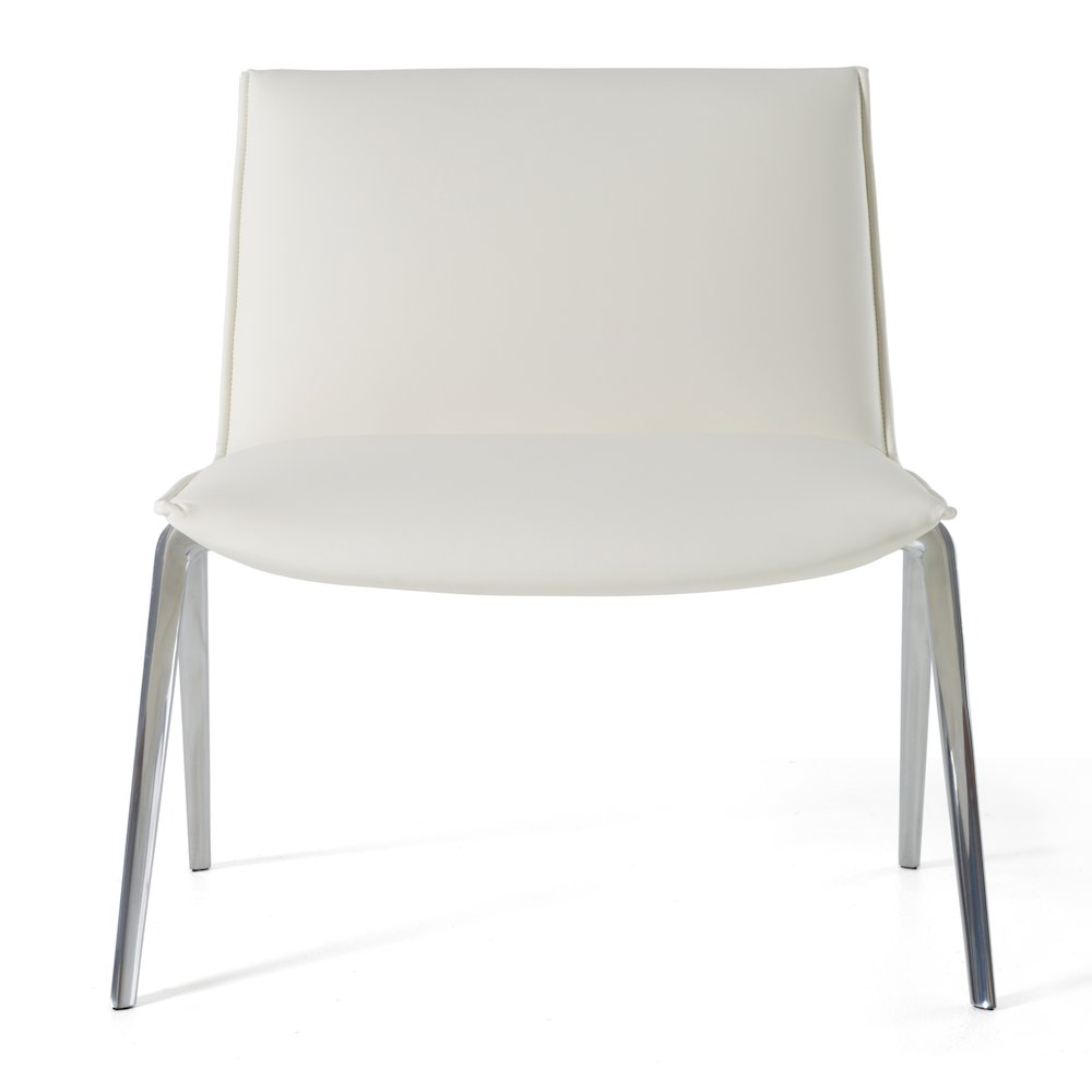 Modrest Cedric - Modern White Vegan Leather Accent Chair. Picture 2