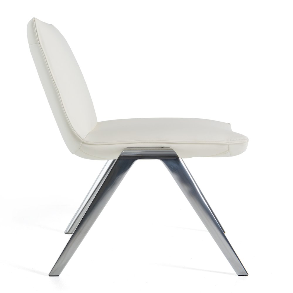 Modrest Cedric - Modern White Vegan Leather Accent Chair. Picture 3