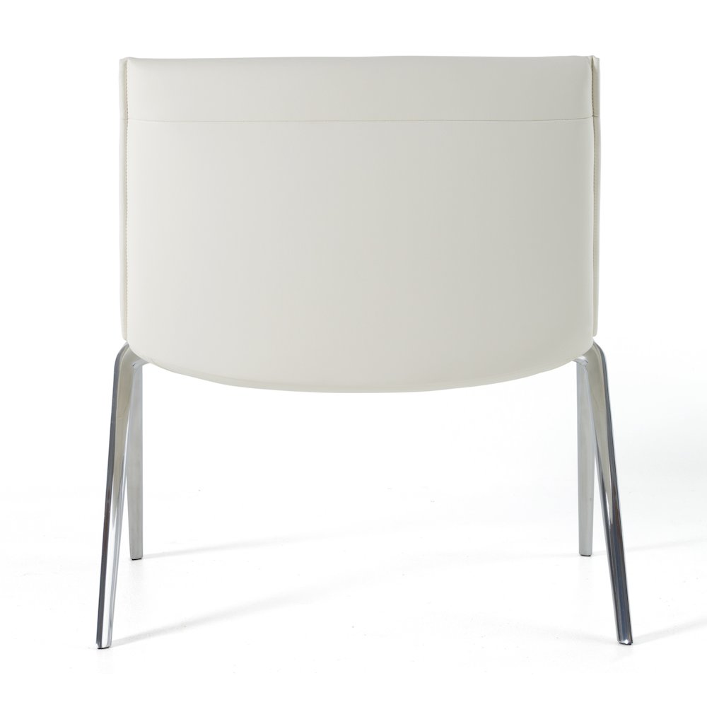 Modrest Cedric - Modern White Vegan Leather Accent Chair. Picture 4