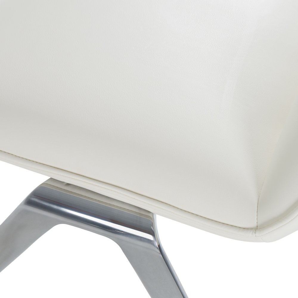 Modrest Cedric - Modern White Vegan Leather Accent Chair. Picture 6