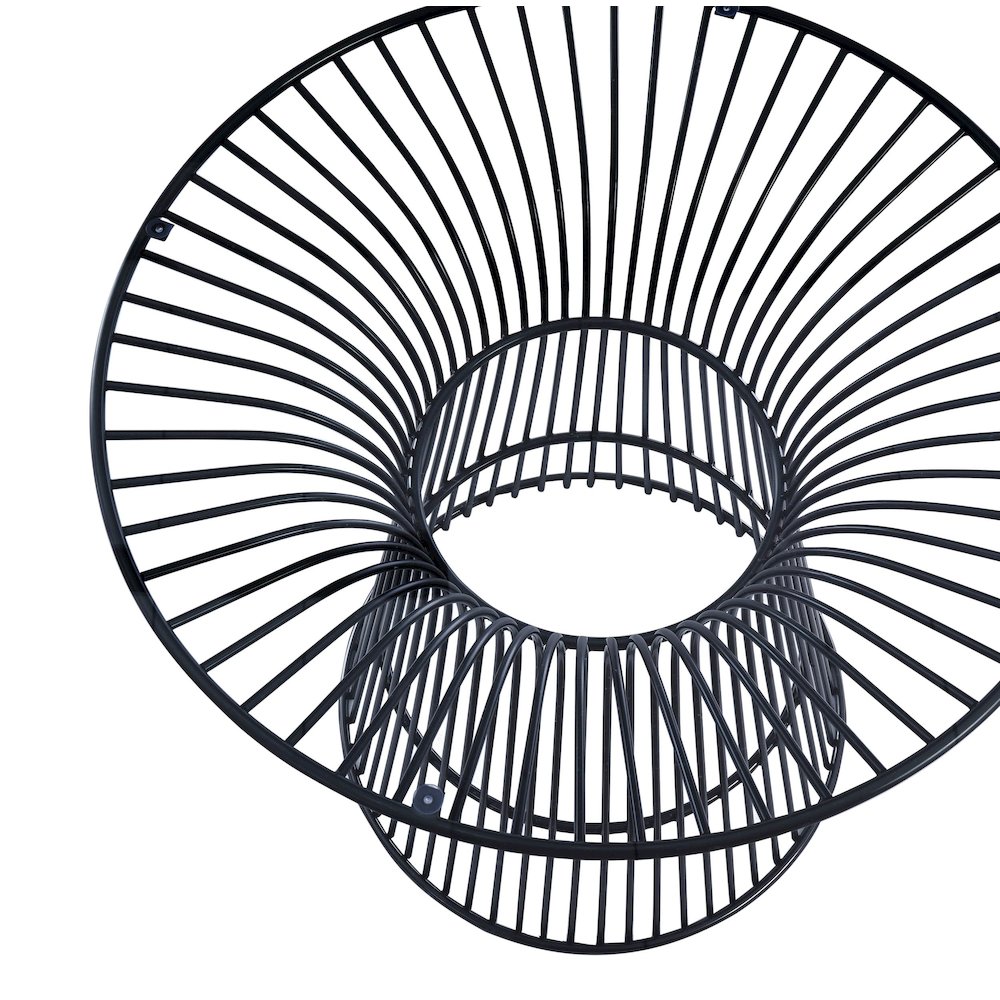 Modrest Chandler - Modern Round Glass & Black Stainless Steel Dining Table. Picture 7
