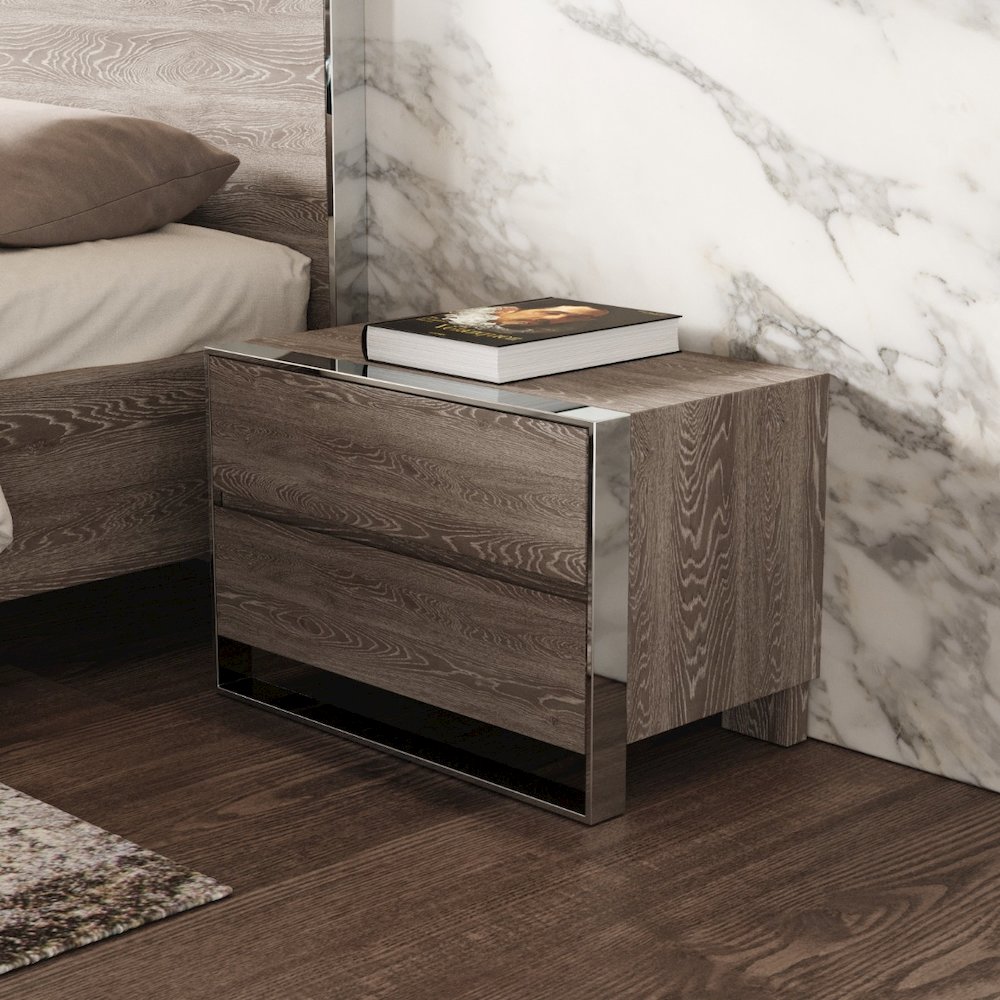 Modrest Arlene Modern Grey Elm Nightstand. Picture 7