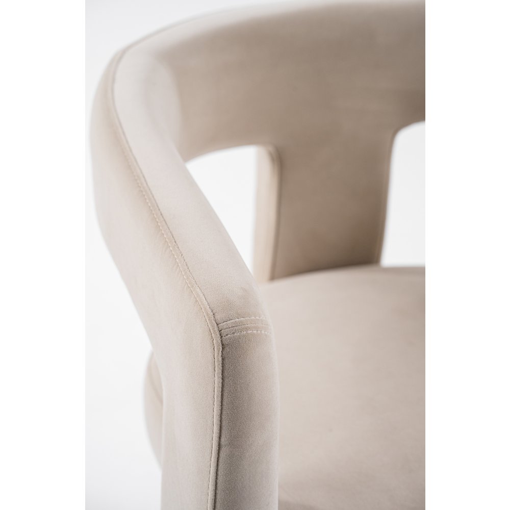 Modrest Cherish - Modern Beige Fabric Dining Chair. Picture 2