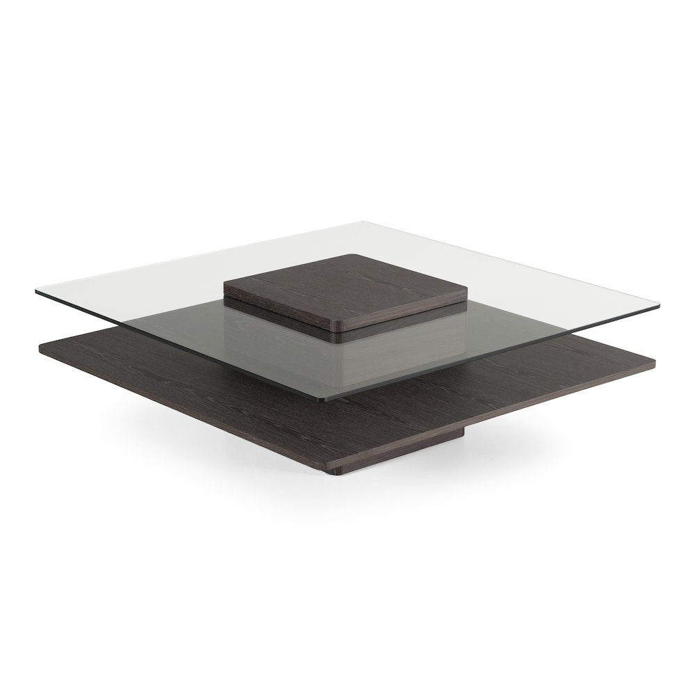 Clarion Modern Grey Elm and Glass Coffee Table. Picture 2