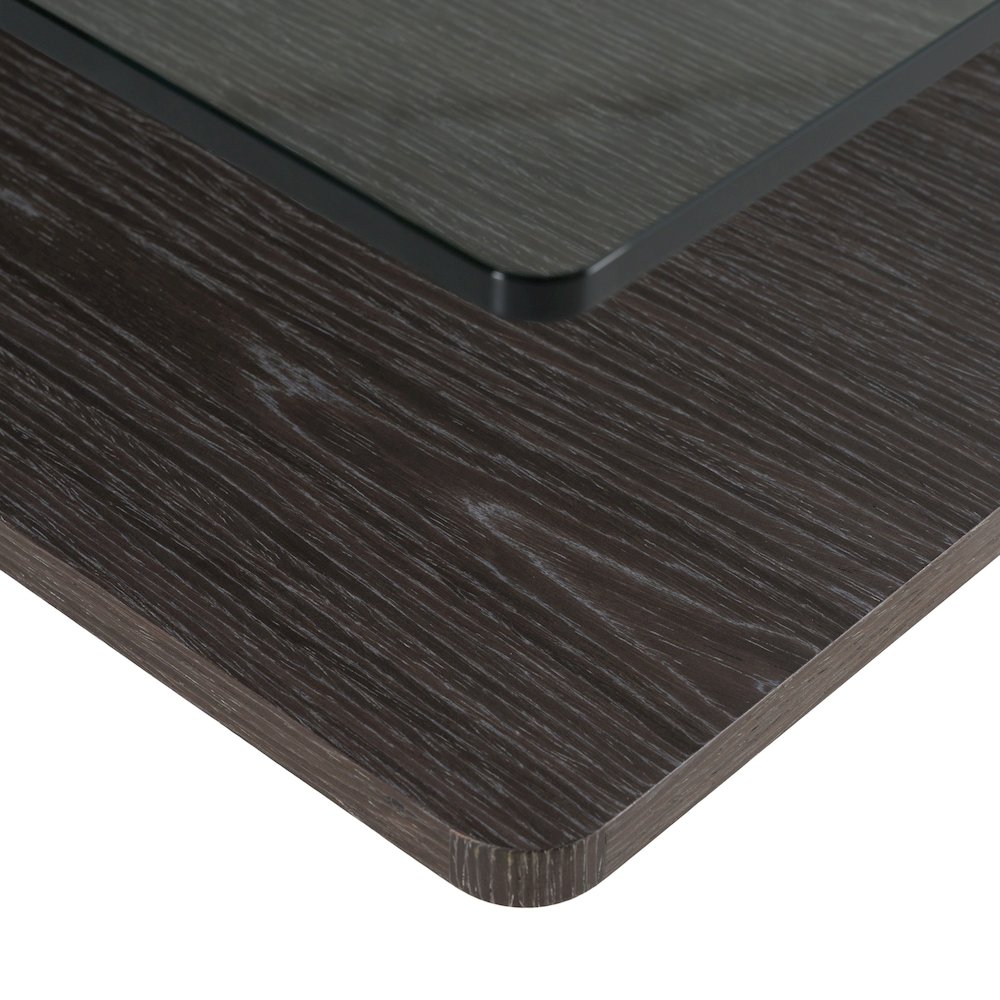 Clarion Modern Grey Elm and Glass Coffee Table. Picture 3
