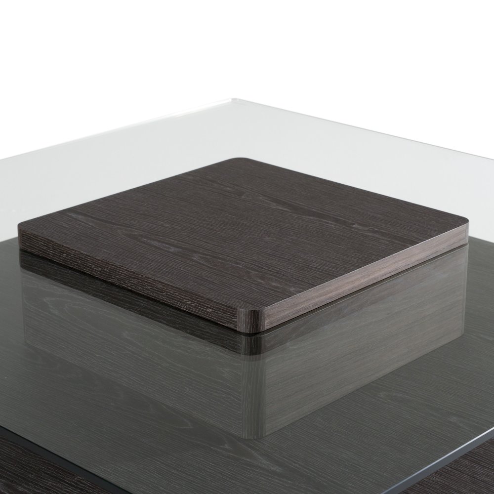 Clarion Modern Grey Elm and Glass Coffee Table. Picture 4