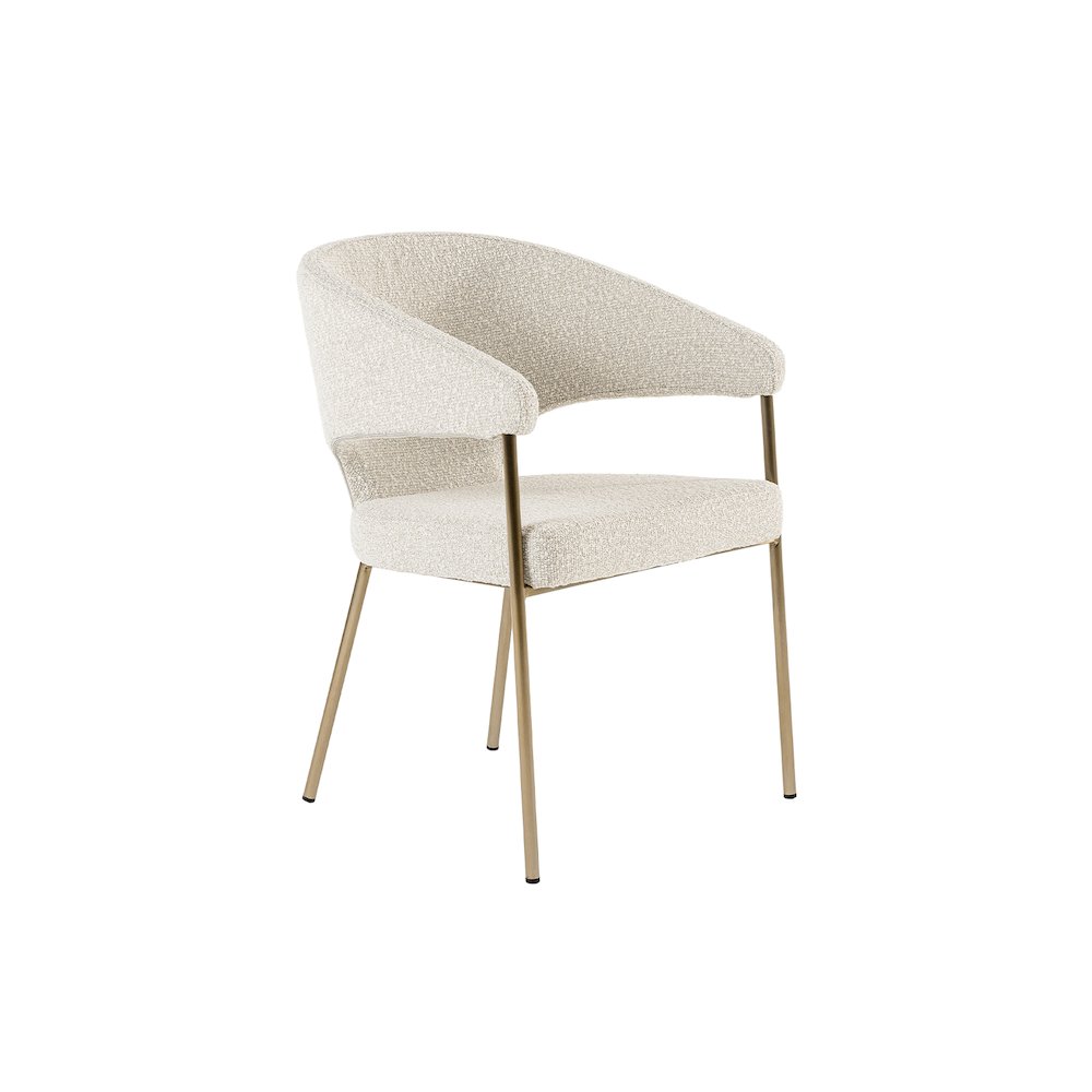 Modrest Claudine - Modern Light Grey Fabric & Antique Brass Dining Chair. Picture 2