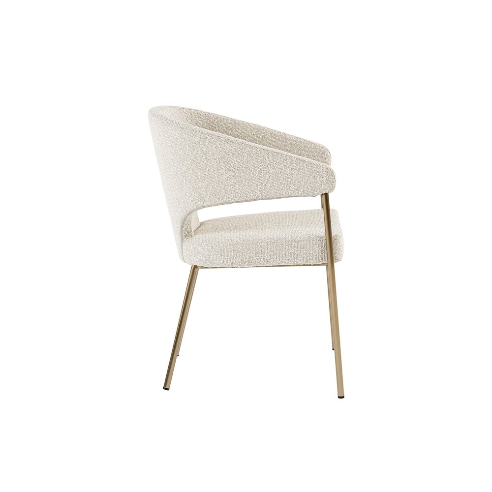 Modrest Claudine - Modern Light Grey Fabric & Antique Brass Dining Chair. Picture 3