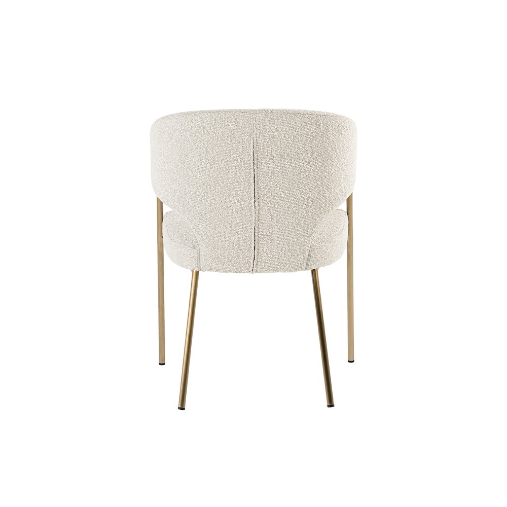 Modrest Claudine - Modern Light Grey Fabric & Antique Brass Dining Chair. Picture 4