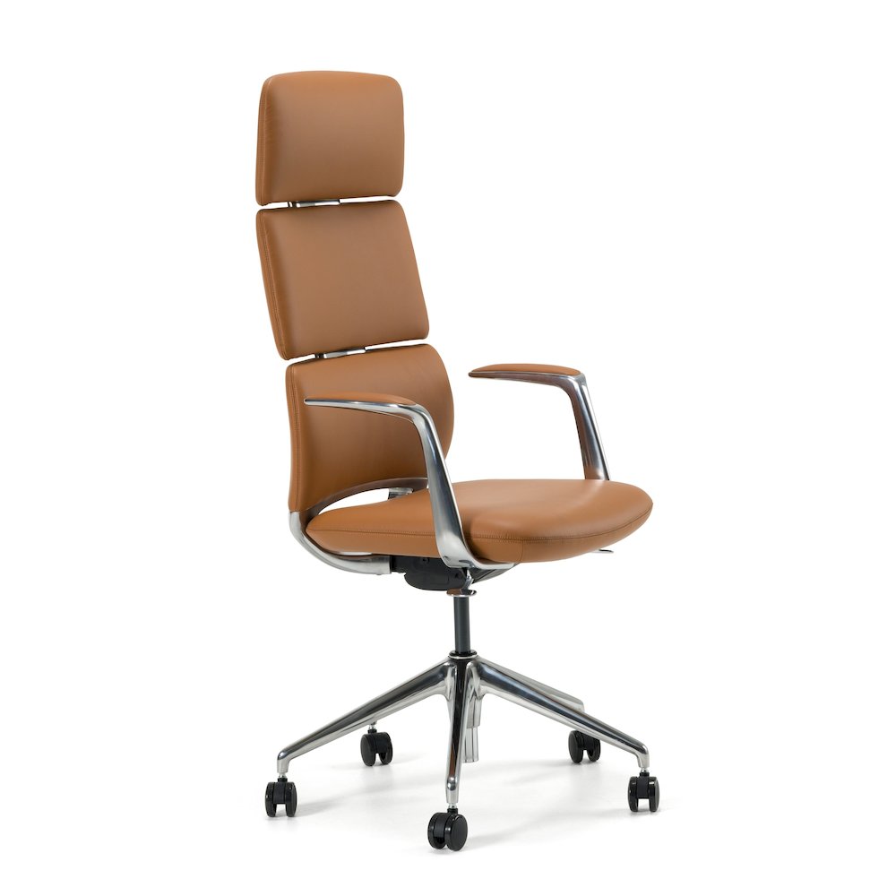 Modrest Clyne - Modern Camel Vegan Leather Executive Office Chair. Picture 2