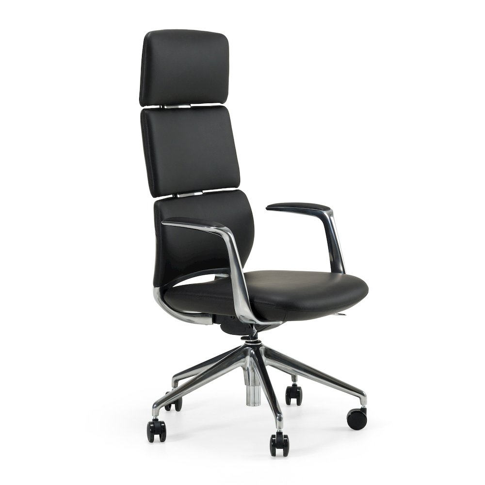 Modrest Clyne - Modern Black Vegan Leather Executive Office Chair. Picture 2