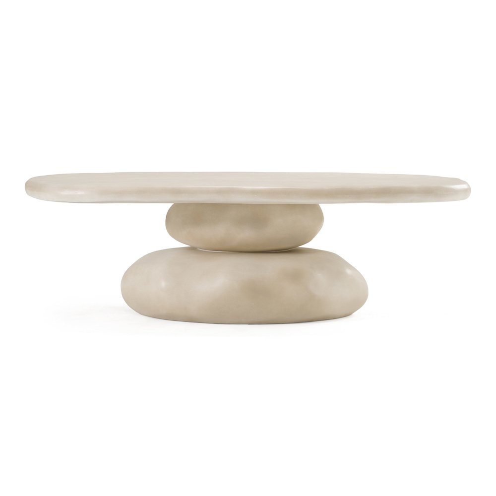 Coates - Modern Beige Concrete Coffee Table. Picture 1
