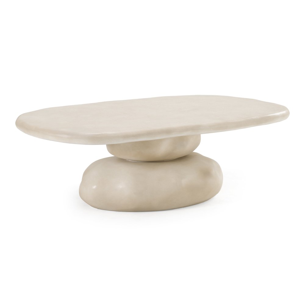 Coates - Modern Beige Concrete Coffee Table. Picture 2