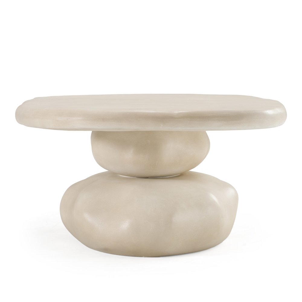 Coates - Modern Beige Concrete Coffee Table. Picture 3
