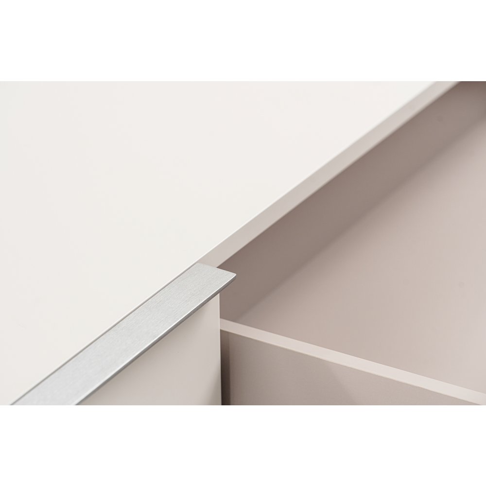 Modrest Colima - Modern Matte Beige + Walnut TV Stand. Picture 3
