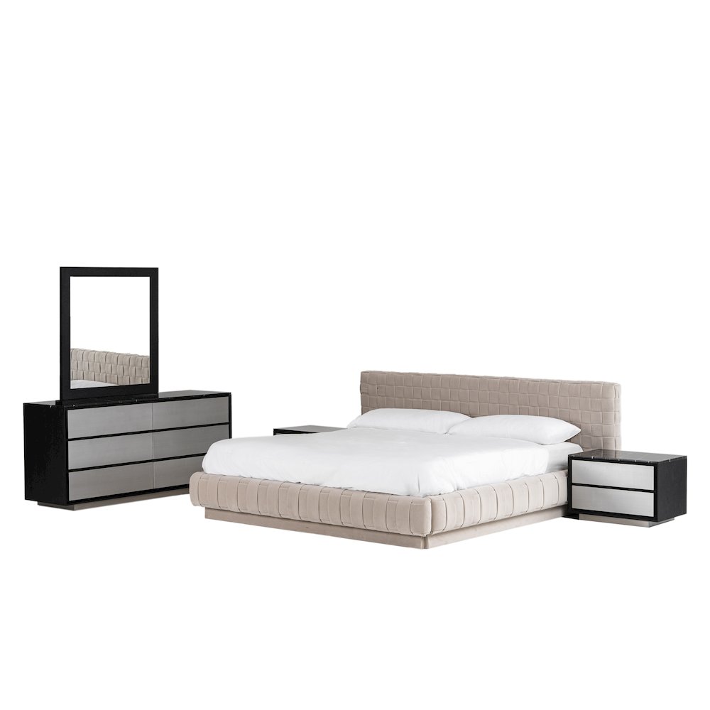 Modrest Concord - Eastern King Modern Light Grey Bed. Picture 8