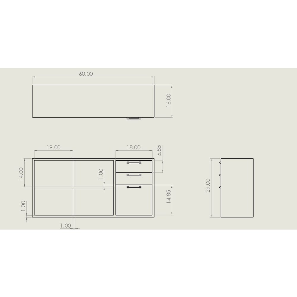 Nova Domus Boston - - Modern Glass and Faux Concrete Reversible Desk. Picture 8