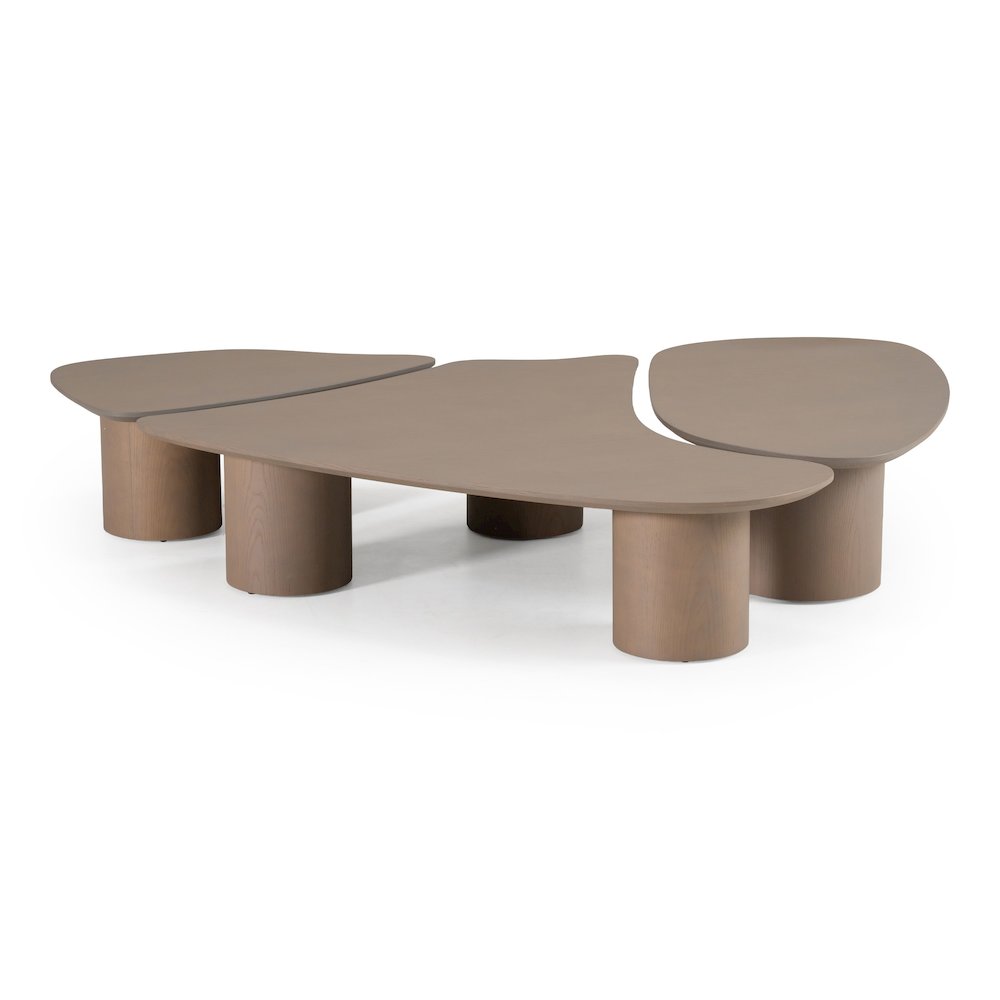Connie - Modern White Oak Nesting Coffee Table Set. Picture 3