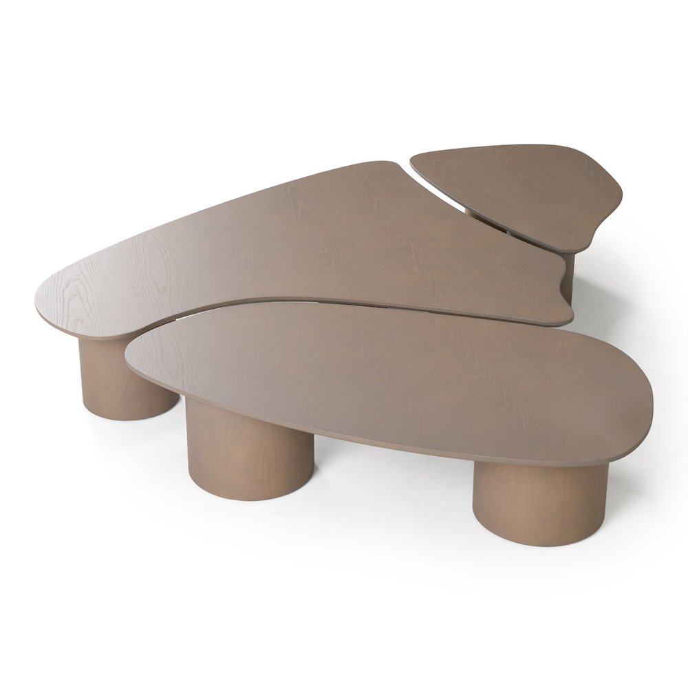 Connie - Modern White Oak Nesting Coffee Table Set. Picture 4