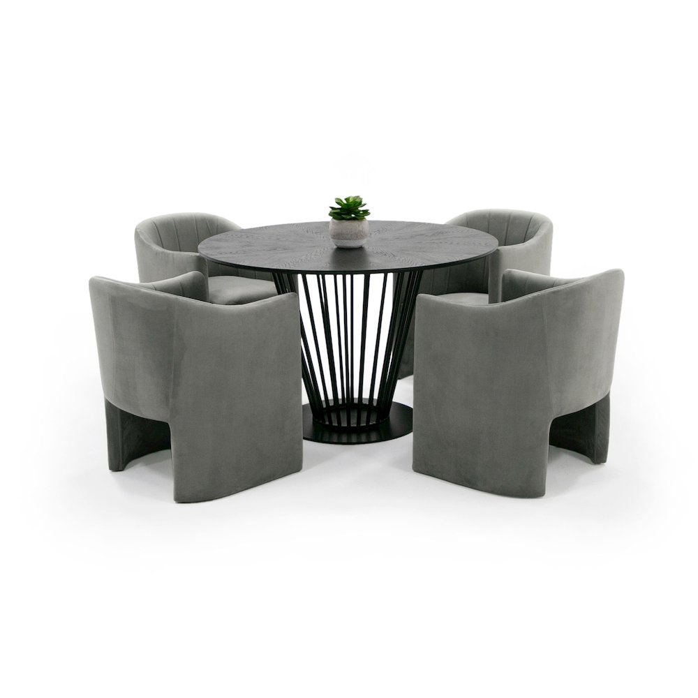 Modrest Conroy - Modern Black Round Dining Table. Picture 2