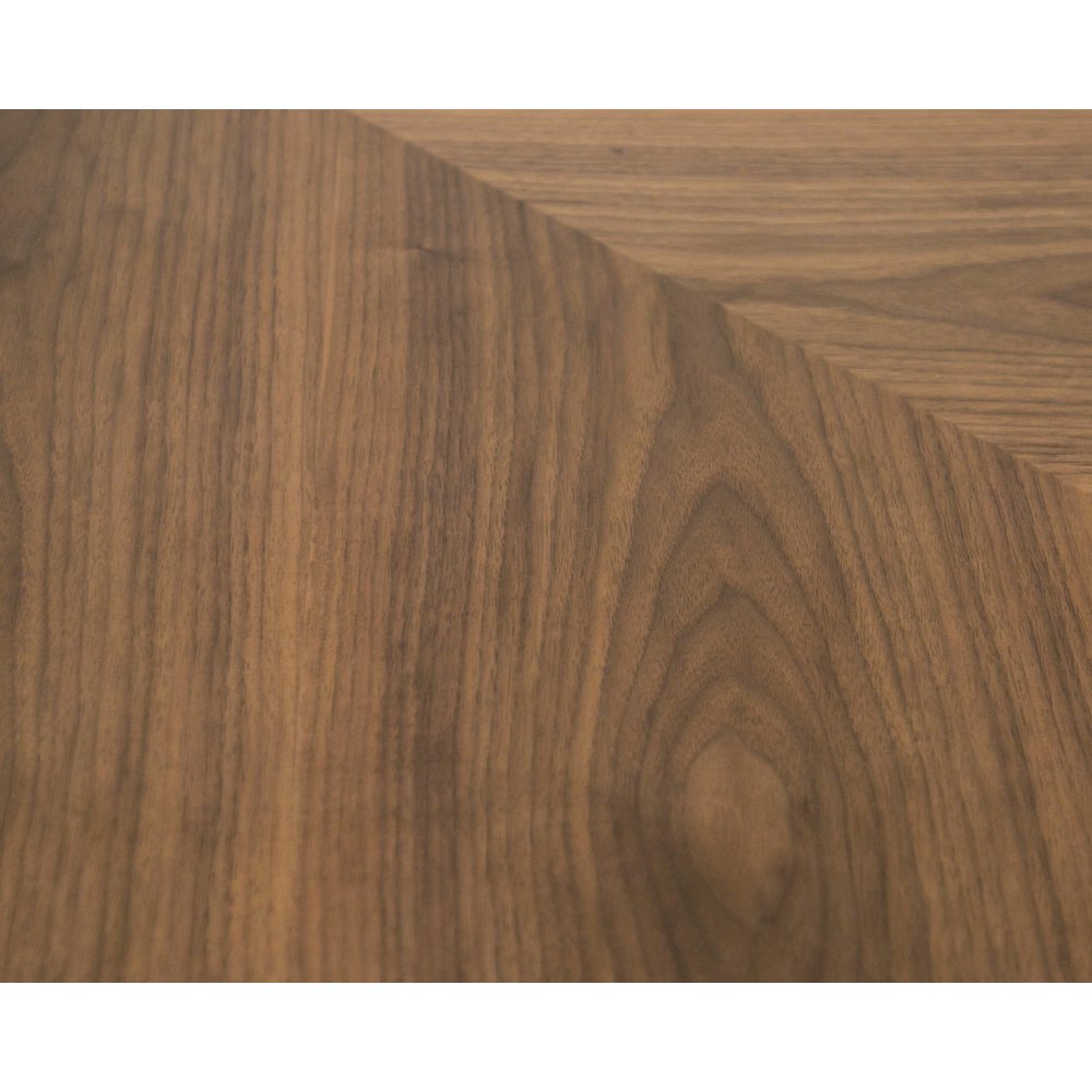 Modrest Cora- Modern Walnut and Black Tempered Glass Dining Table. Picture 9