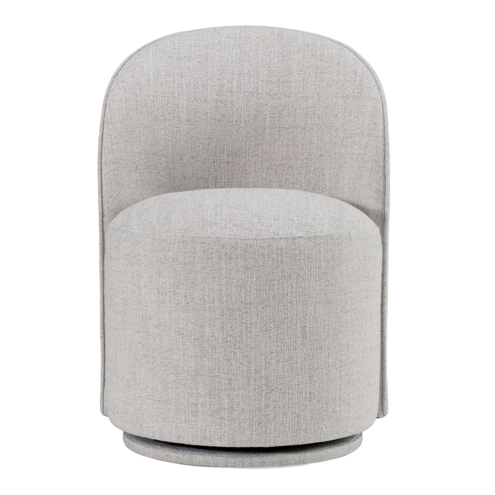 Correa - Modern Light Grey Fabric Swivel Dining Chair. Picture 1