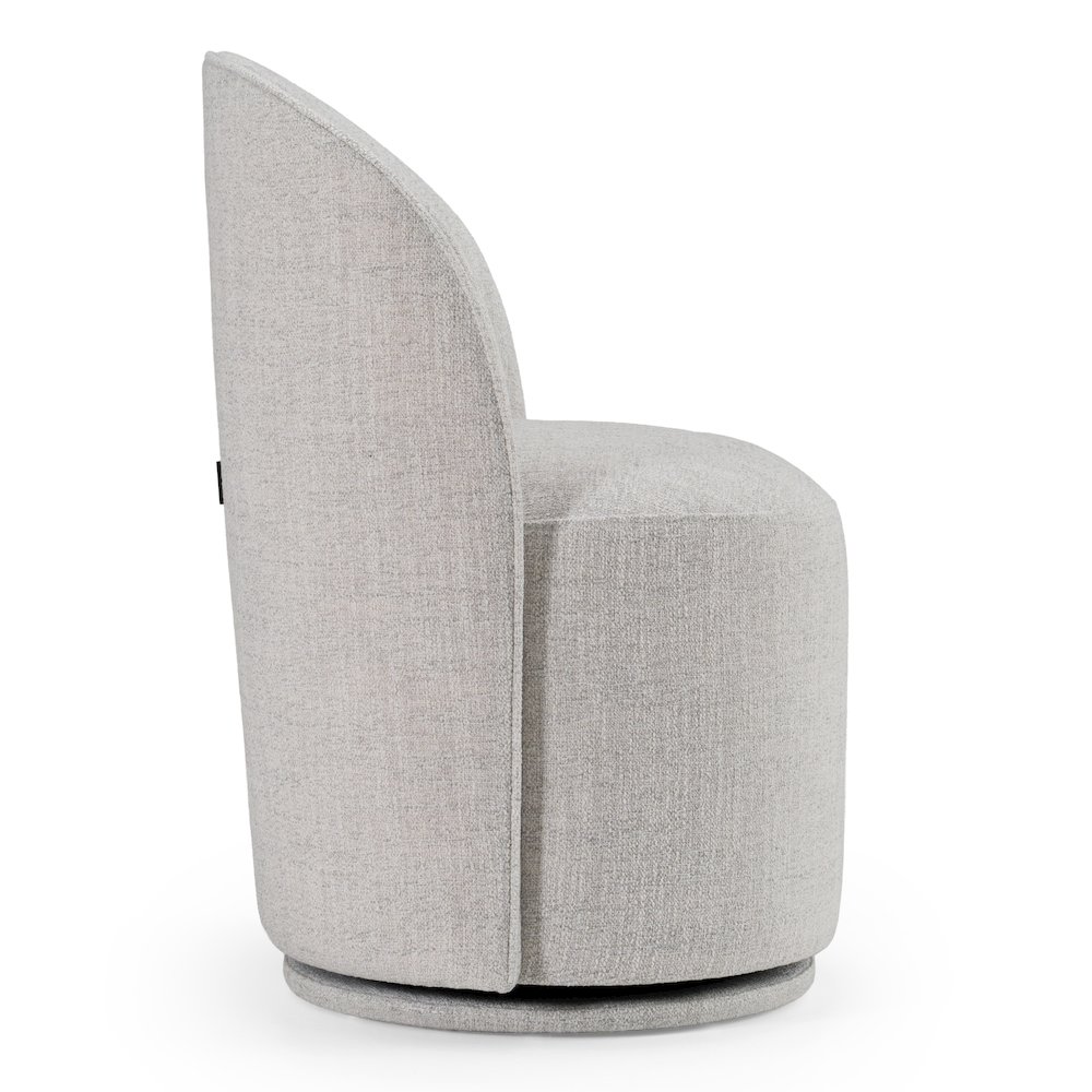 Correa - Modern Light Grey Fabric Swivel Dining Chair. Picture 3