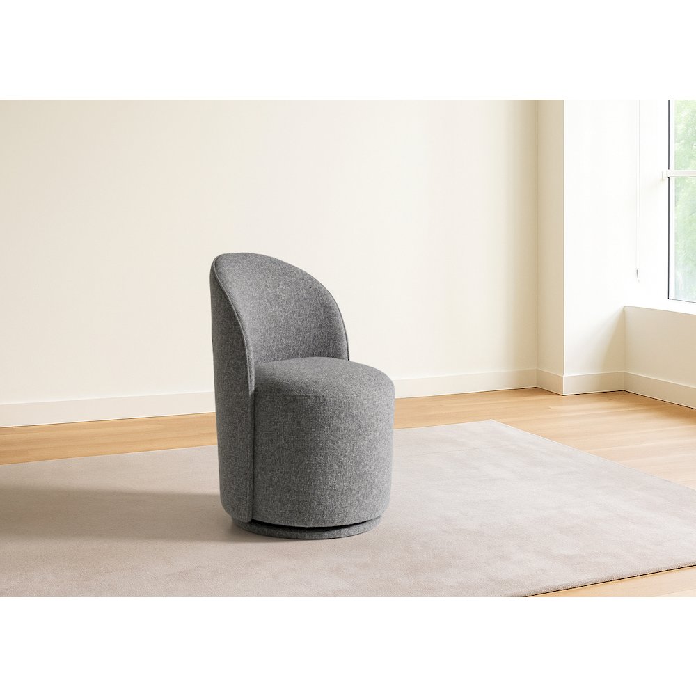 Correa - Modern Grey Fabric Swivel Dining Chair. Picture 2
