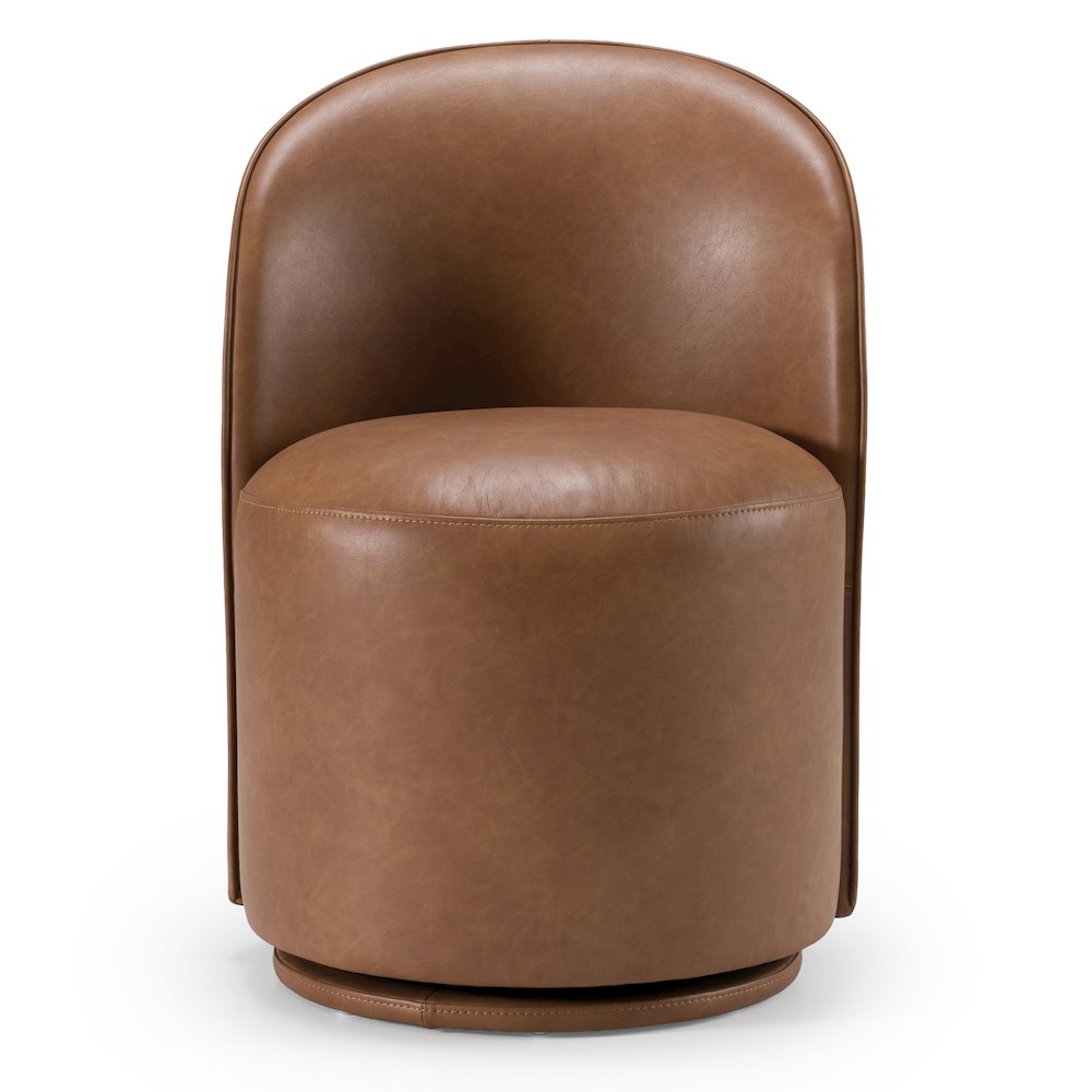 Correa - Modern Brown Vegan Leather Swivel Dining Chair. Picture 5