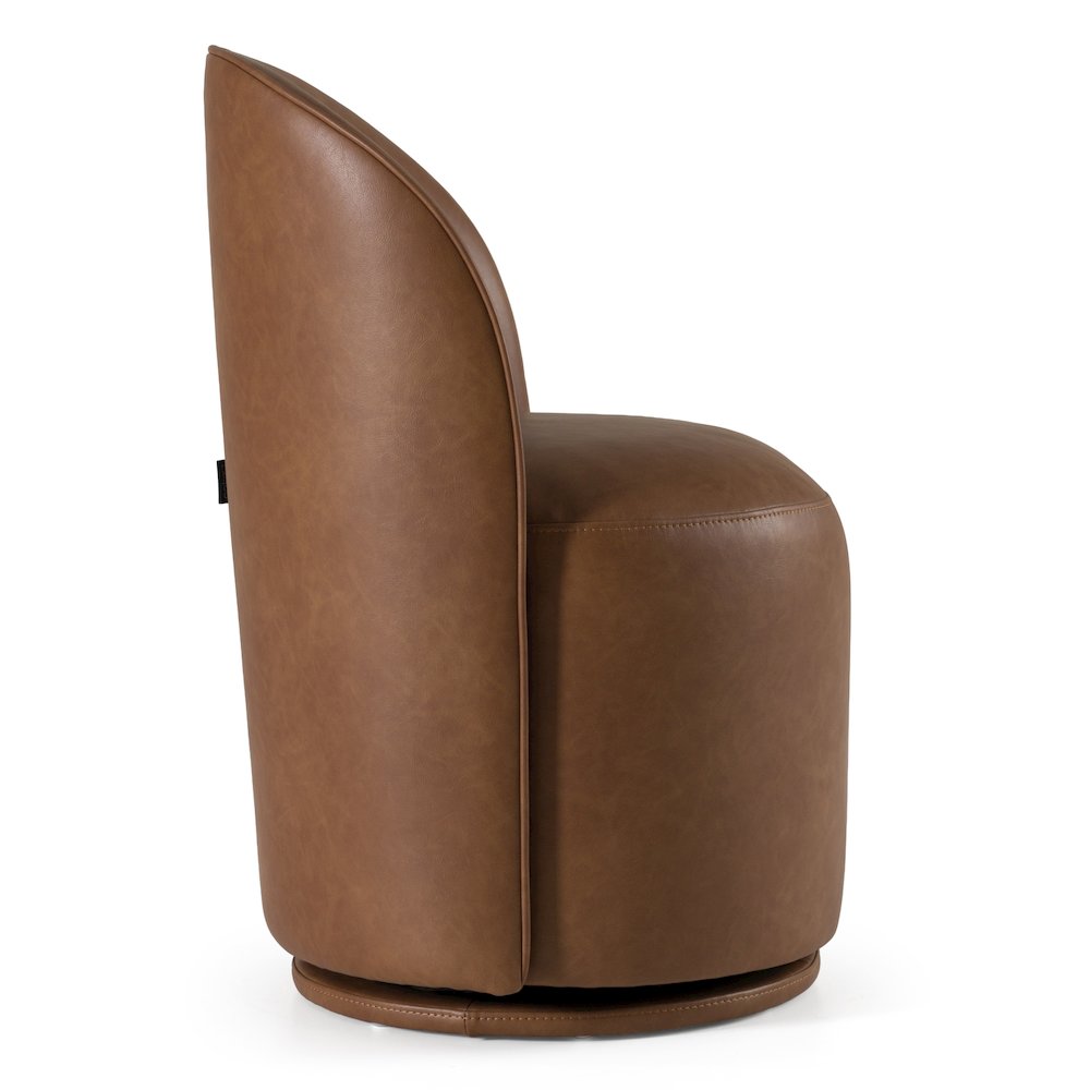 Correa - Modern Brown Vegan Leather Swivel Dining Chair. Picture 6
