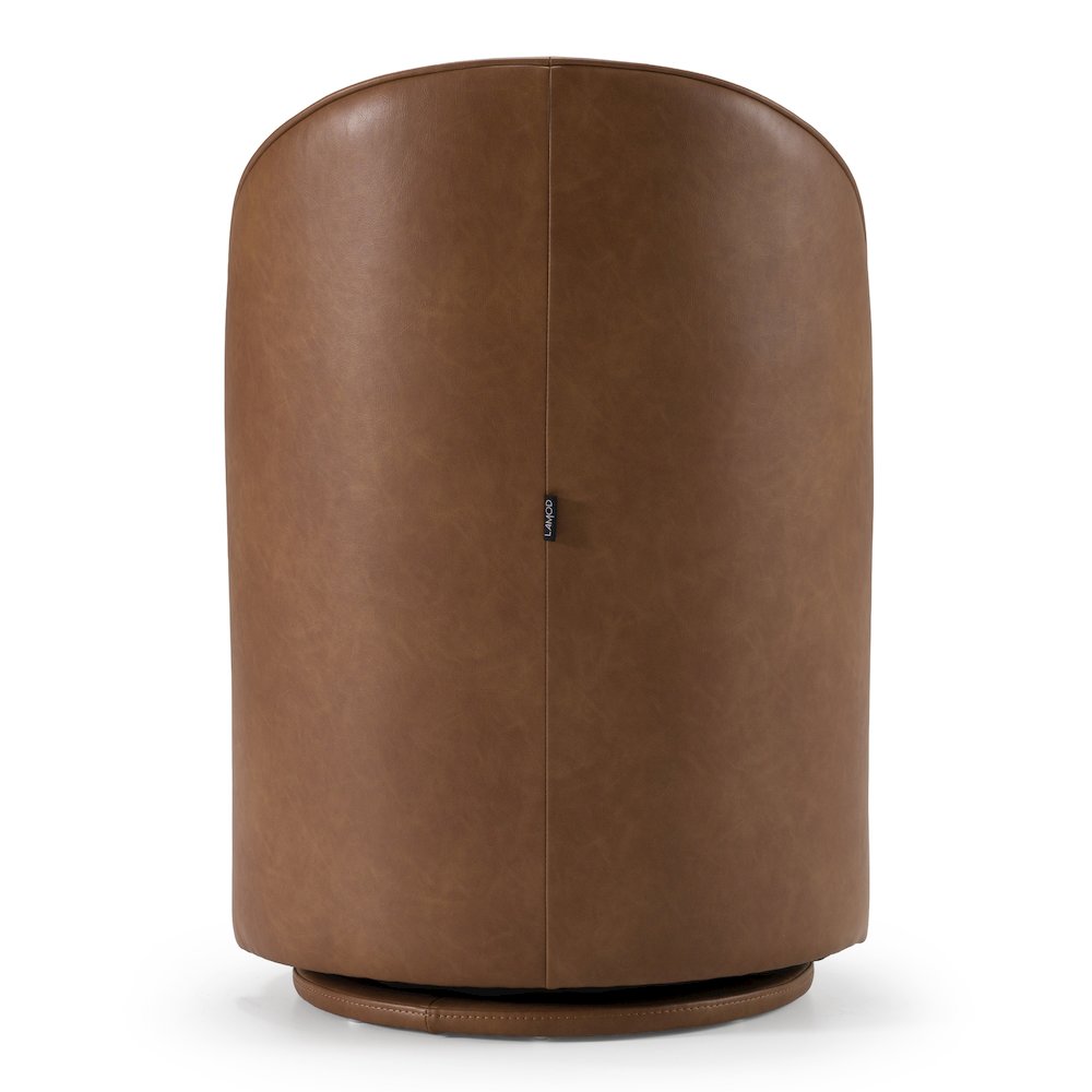 Correa - Modern Brown Vegan Leather Swivel Dining Chair. Picture 7