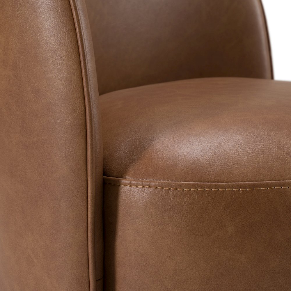 Correa - Modern Brown Vegan Leather Swivel Dining Chair. Picture 8