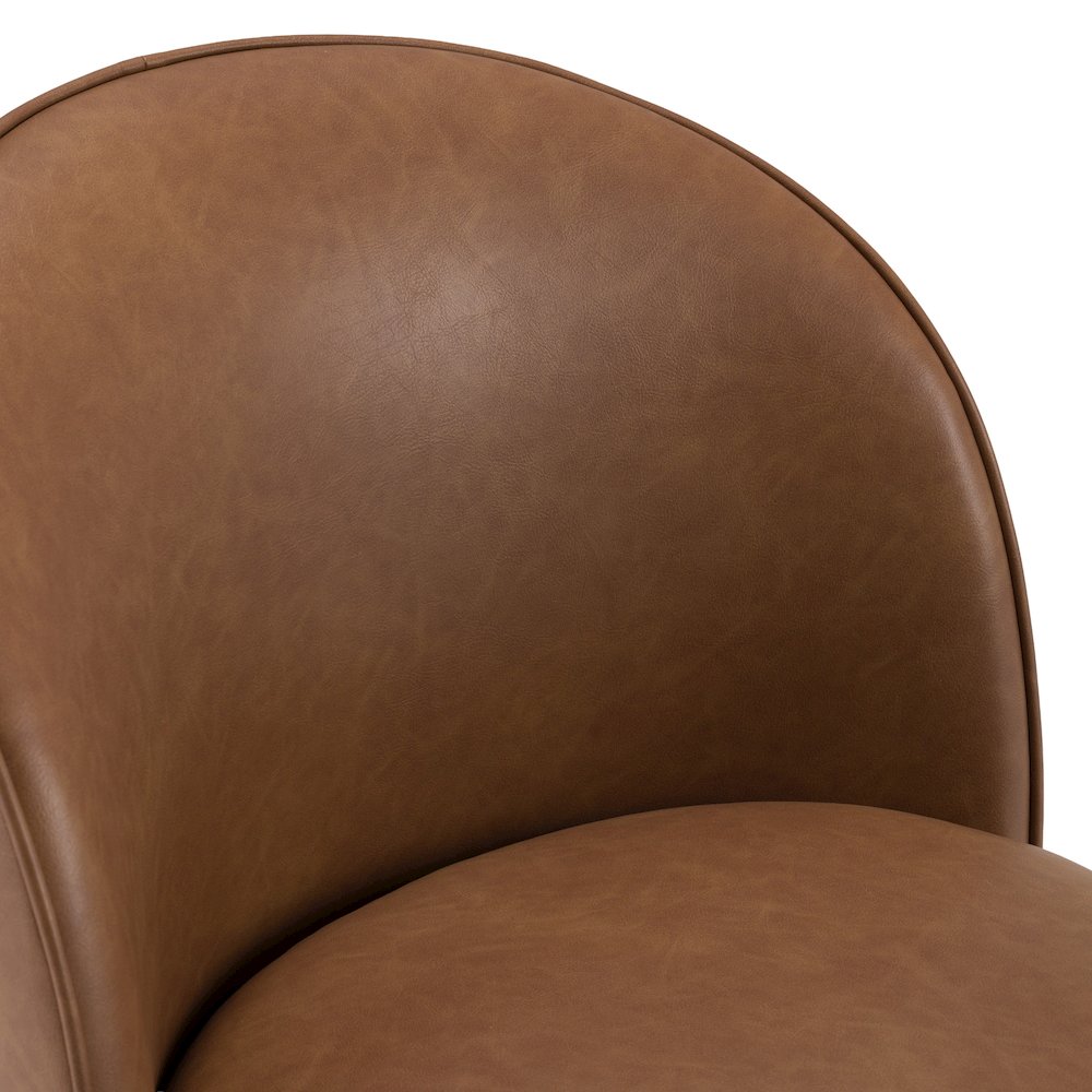 Correa - Modern Brown Vegan Leather Swivel Dining Chair. Picture 9