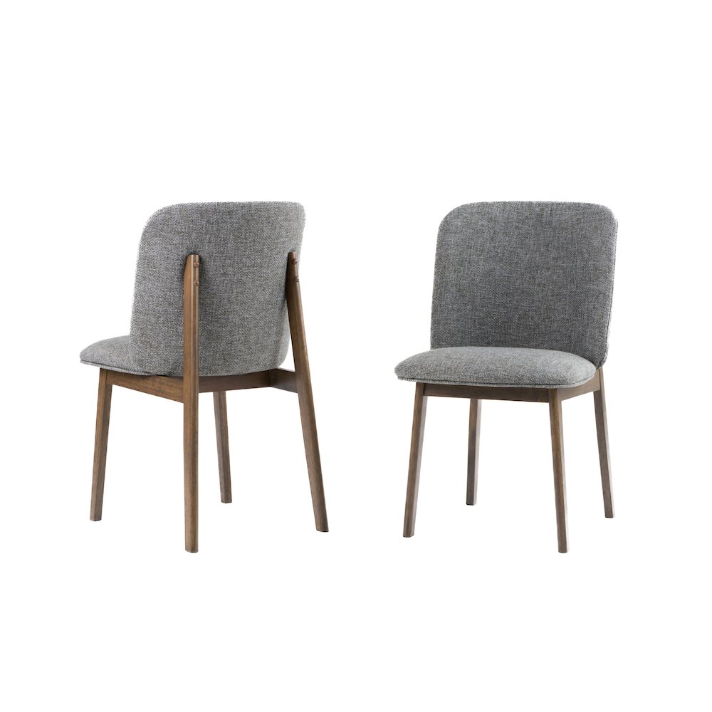 Mid-Century Modern Grey Fabric + Wenge Dining Chair (Set of 2). Picture 11