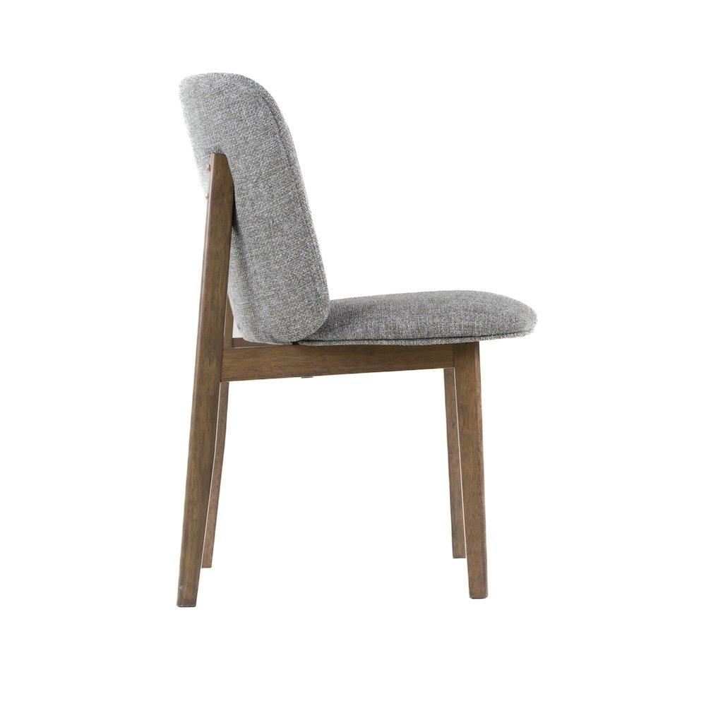 Mid-Century Modern Grey Fabric + Wenge Dining Chair (Set of 2). Picture 6