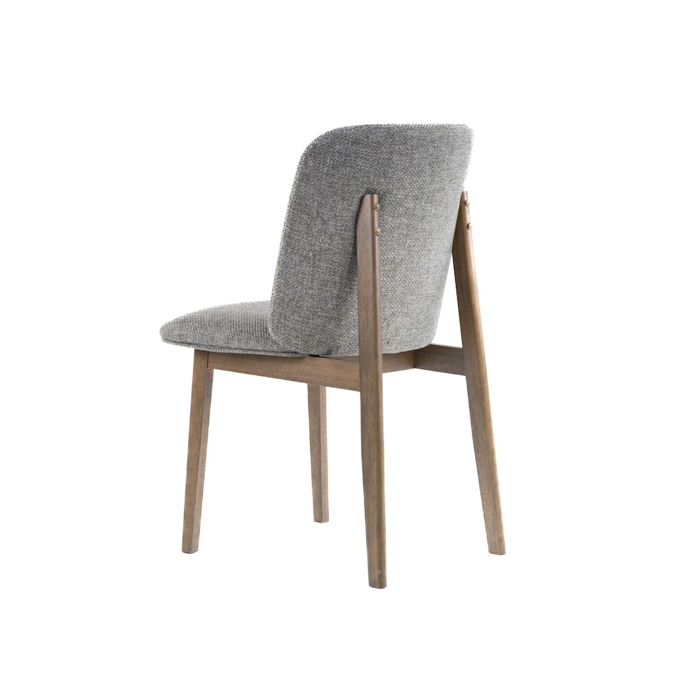 Mid-Century Modern Grey Fabric + Wenge Dining Chair (Set of 2). Picture 9