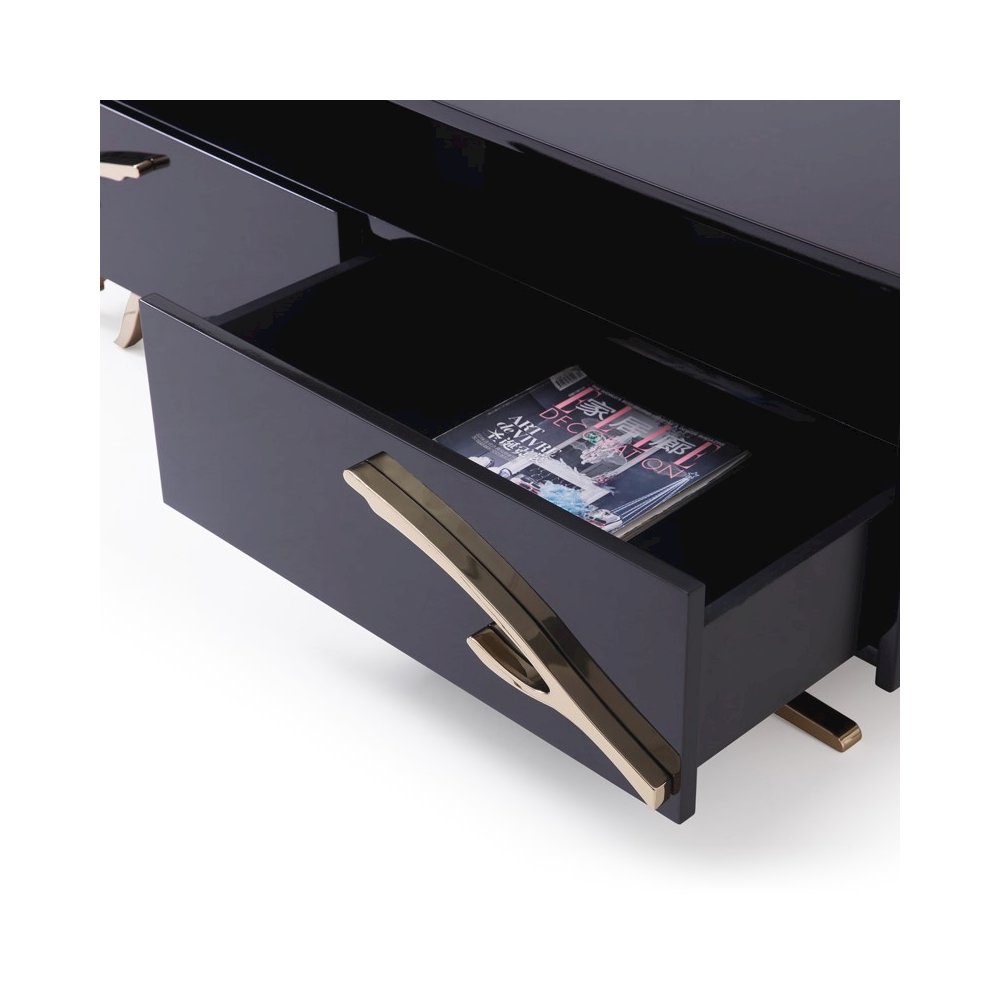 Legend Modern Black and Gold Coffee Table. Picture 4