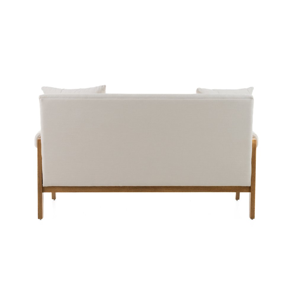 Modrest Cynthia - Modern White Fabric + Wood Loveseat. Picture 4