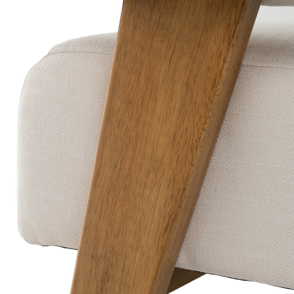 Modrest Cynthia - Modern White Fabric + Wood Loveseat. Picture 7