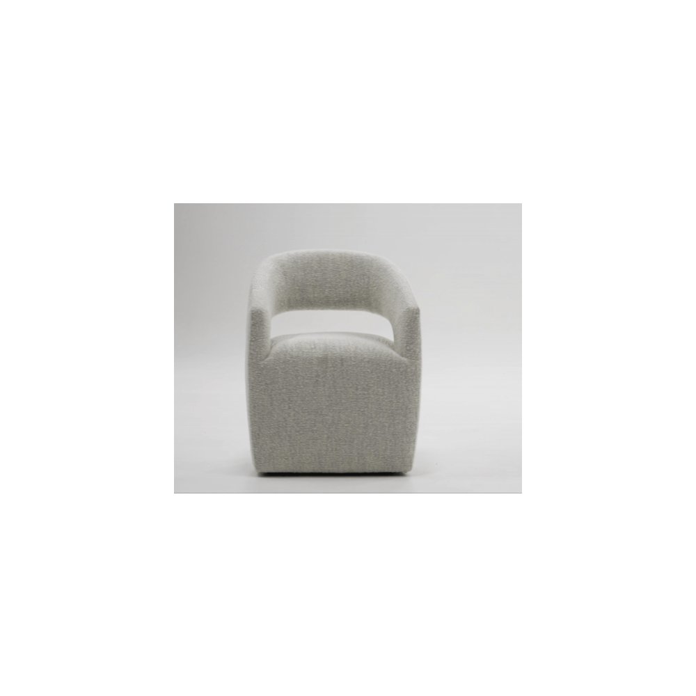 Kadoka - Modern Light Grey Fabric Dining Chair with Castor Wheels. Picture 8