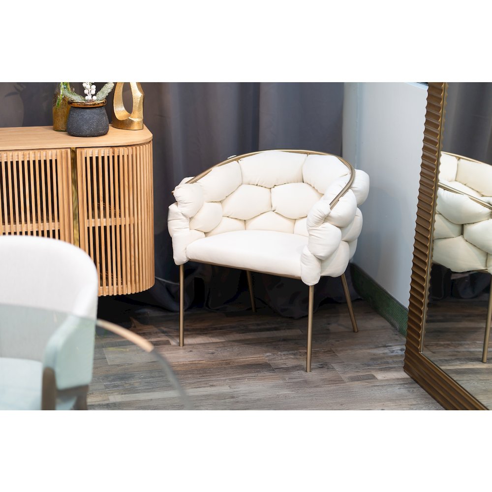 Modrest Debra Modern Off-White Fabric Dining Chair. Picture 8