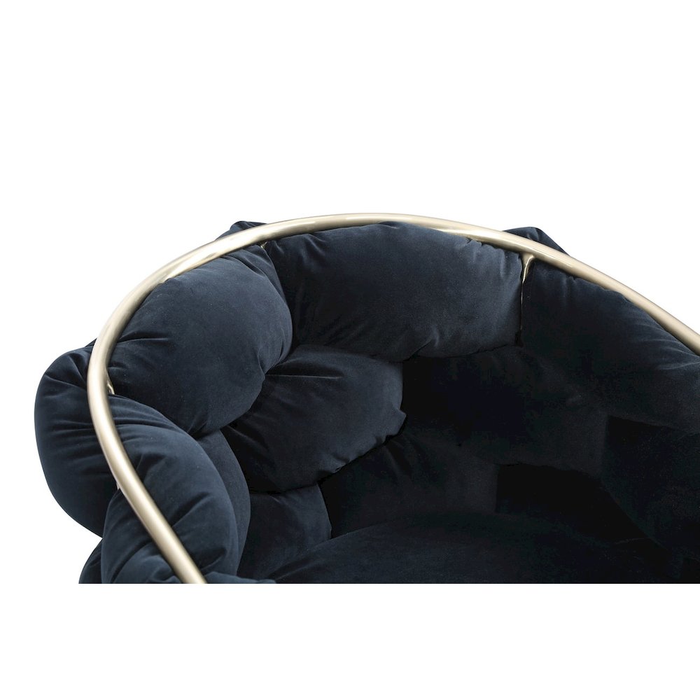 Modrest Debra - Modern Black Velvet + Brushed Brass Dining Chair. Picture 4