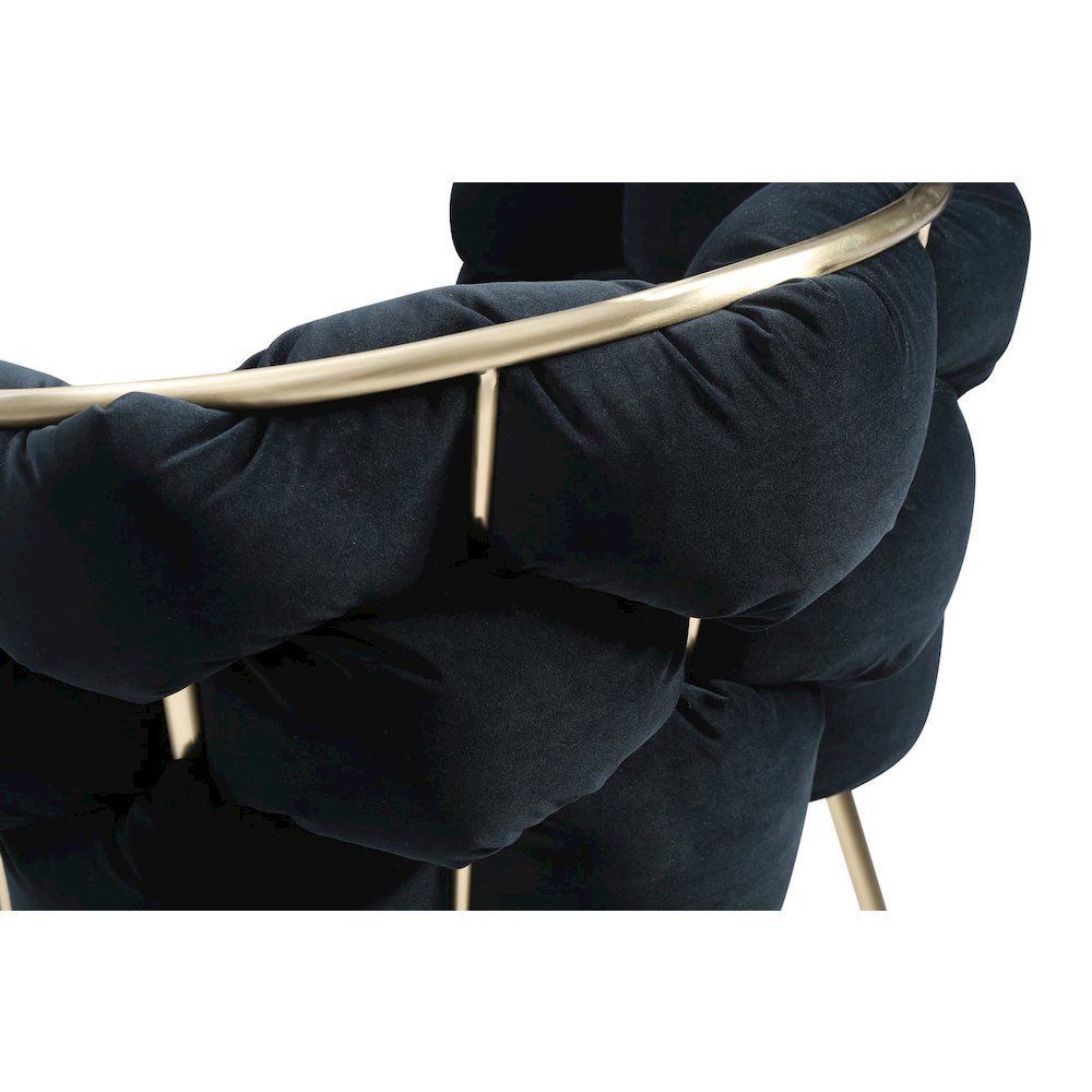 Modrest Debra - Modern Black Velvet + Brushed Brass Dining Chair. Picture 6