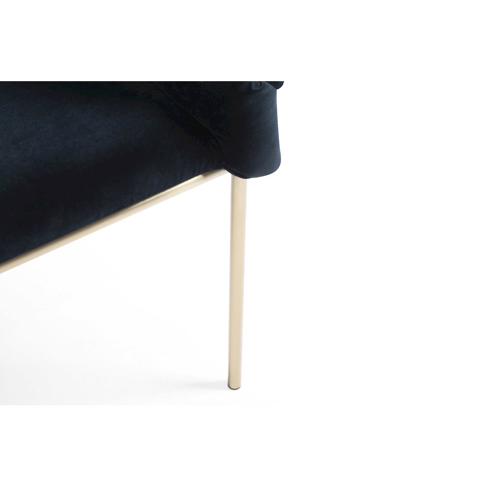 Modrest Debra - Modern Black Velvet + Brushed Brass Dining Chair. Picture 7