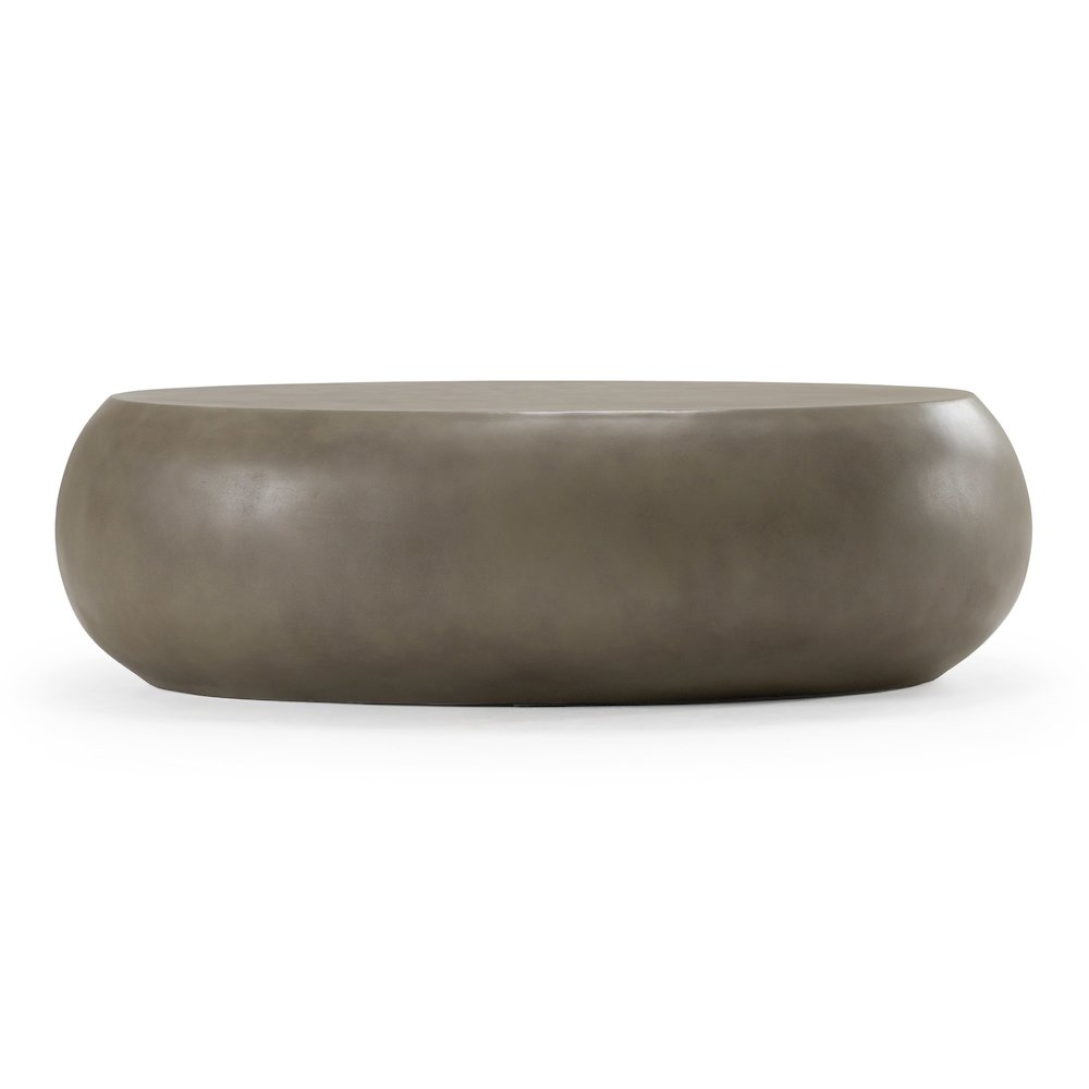 Denny - Modern Grey Concrete Large Oval Coffee Table. Picture 1