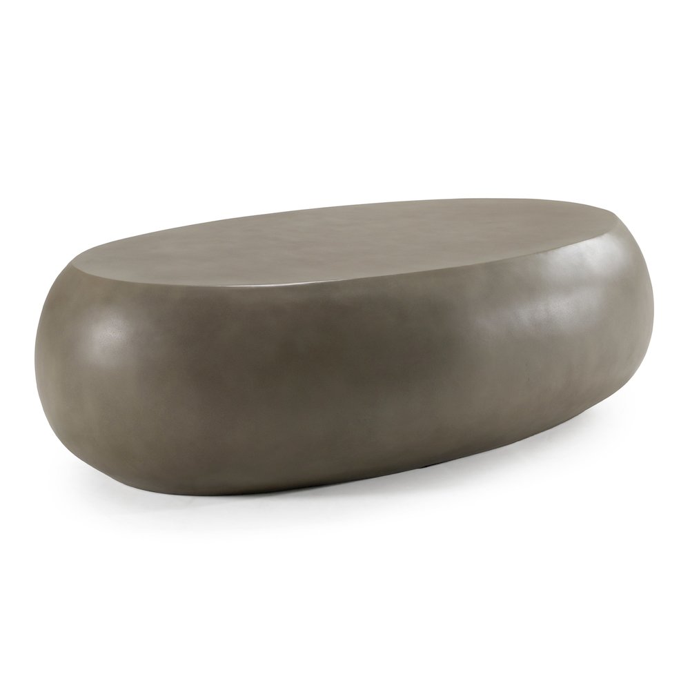 Denny - Modern Grey Concrete Large Oval Coffee Table. Picture 2