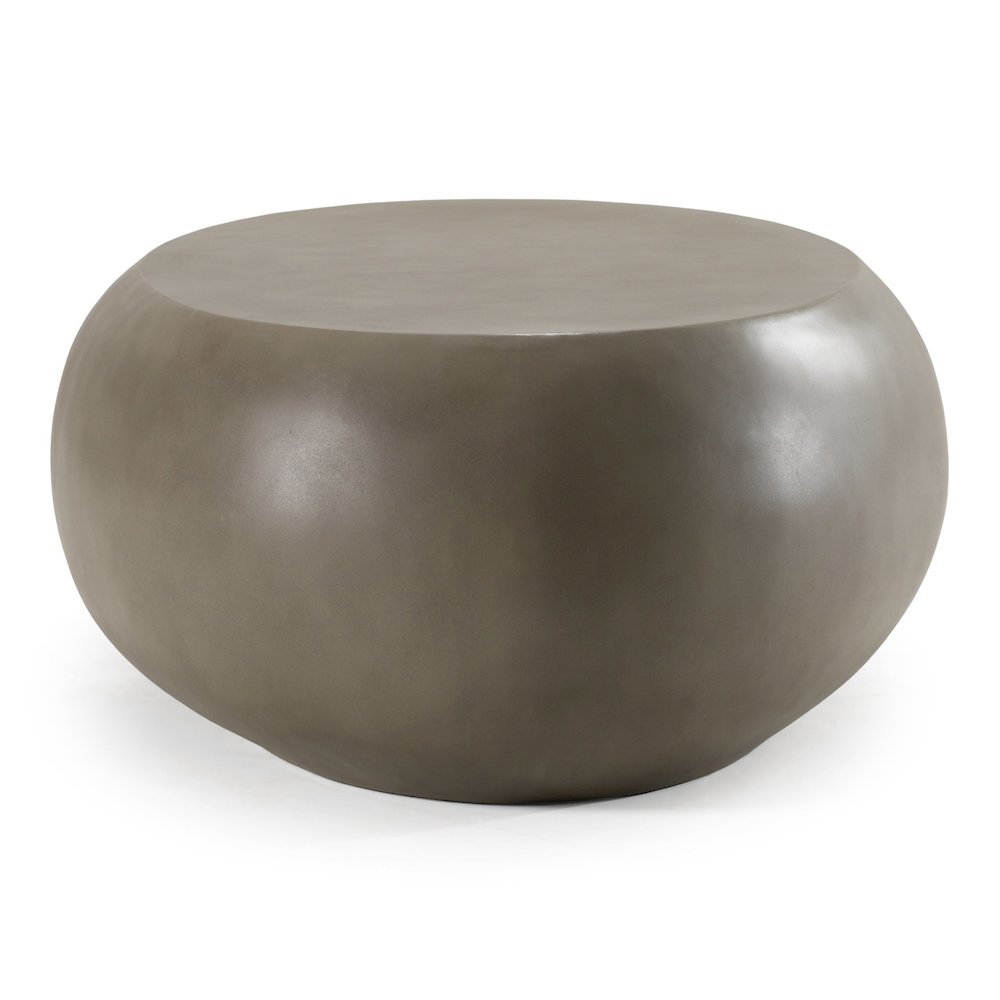 Denny - Modern Grey Concrete Large Oval Coffee Table. Picture 3