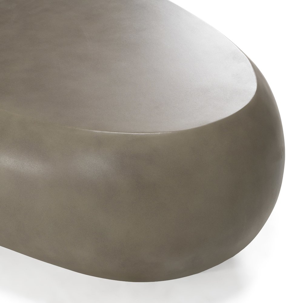 Denny - Modern Grey Concrete Large Oval Coffee Table. Picture 4