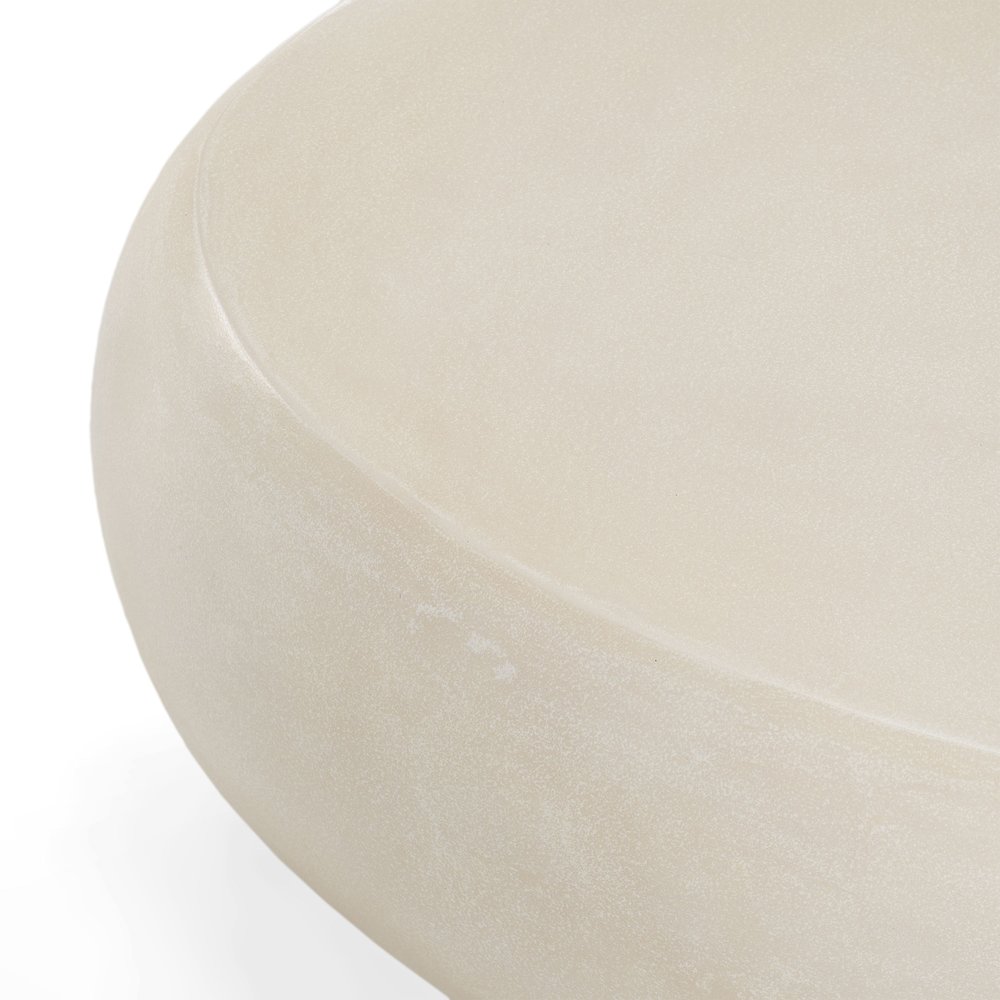 Denny - Modern Beige Fiberform Oval Coffee Table. Picture 5